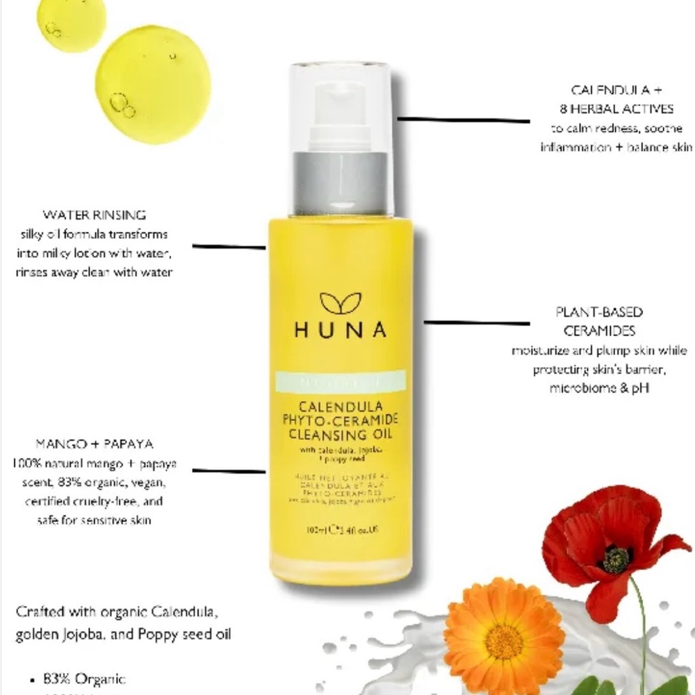 NWT Huna Calendula Phyto-Ceramide Cleansing Oil - Picture 2 of 16